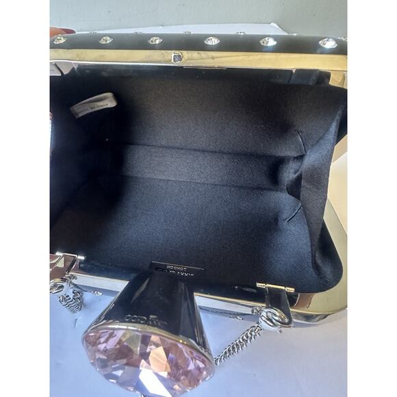 Jimmy Choo Plastic Rhinestone Pink Crystal Black clutch Bag - Picture 9 of 16